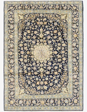8' 9 x 12' 5 Hand Knotted Kashan Persian Wool Rug