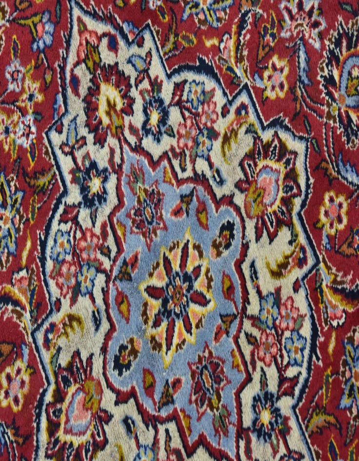 Detail image of 9' 9 x 13' 6  Hand Knotted Kashan Persian Wool Rug