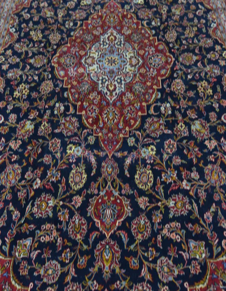 Detail image of 9' 9 x 13' 6  Hand Knotted Kashan Persian Wool Rug