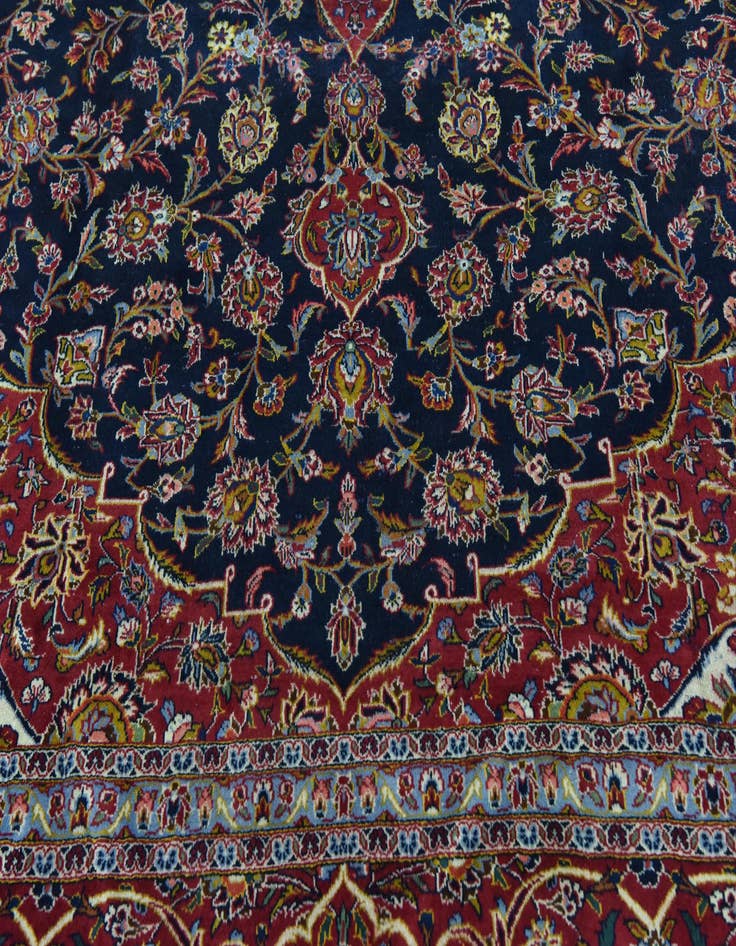 Detail image of 9' 9 x 13' 6  Hand Knotted Kashan Persian Wool Rug