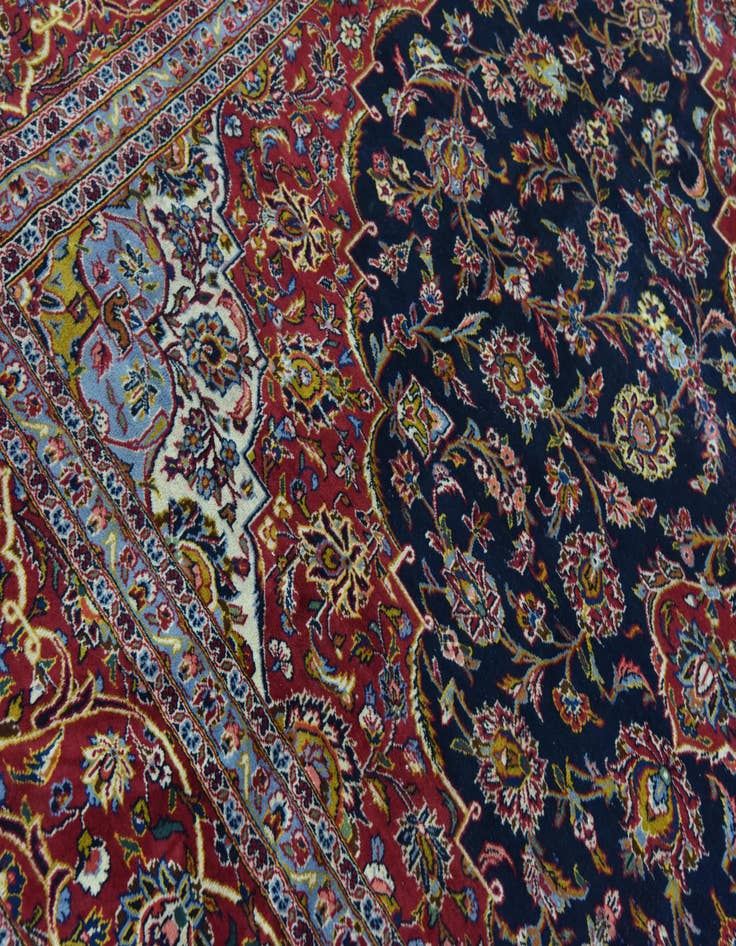 Detail image of 9' 9 x 13' 6  Hand Knotted Kashan Persian Wool Rug