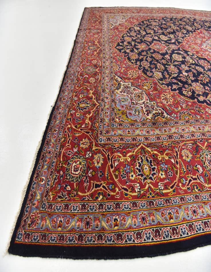 Detail image of 9' 9 x 13' 6  Hand Knotted Kashan Persian Wool Rug