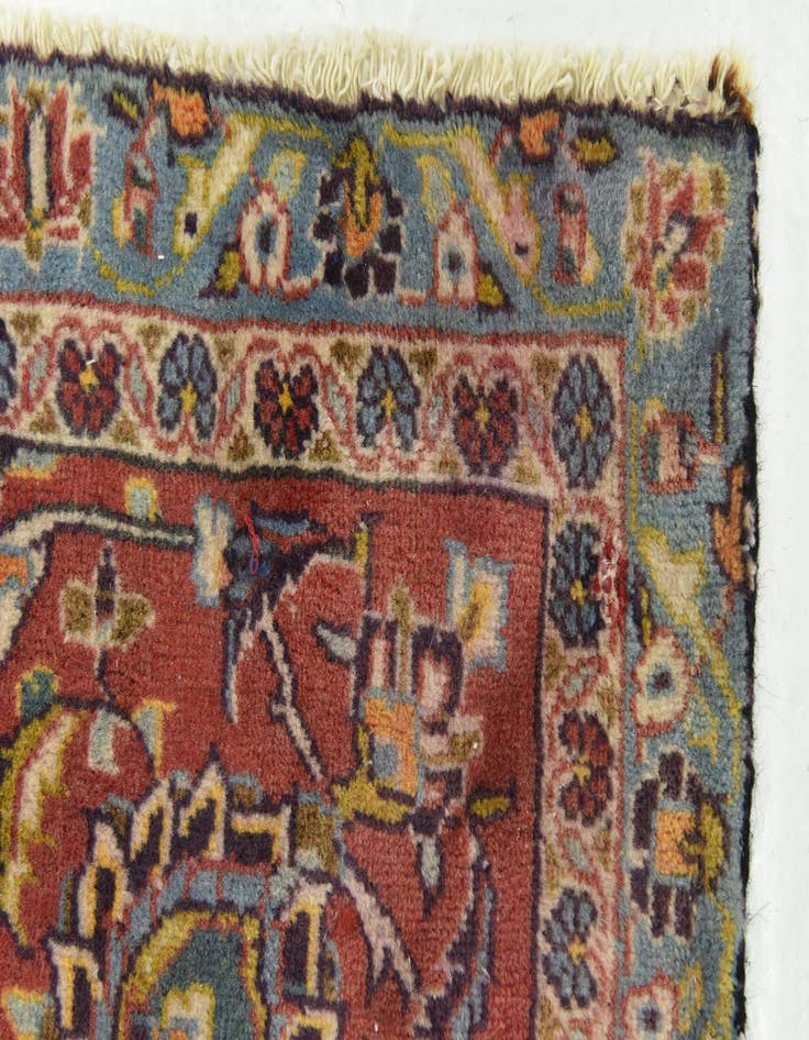 Detail image of 9' 4 x 13'  Hand Knotted Kashan Persian Wool Rug