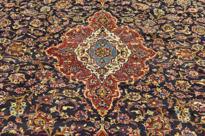 9' 4 x 13' Hand Knotted Kashan Persian Wool Rug