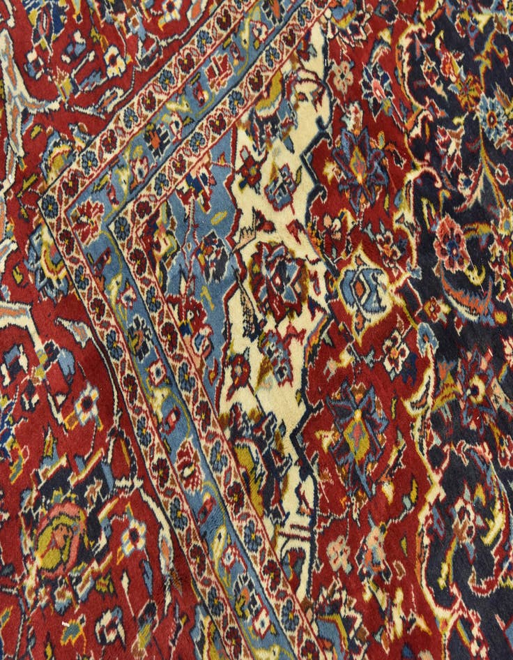 Detail image of 9' 4 x 13'  Hand Knotted Kashan Persian Wool Rug