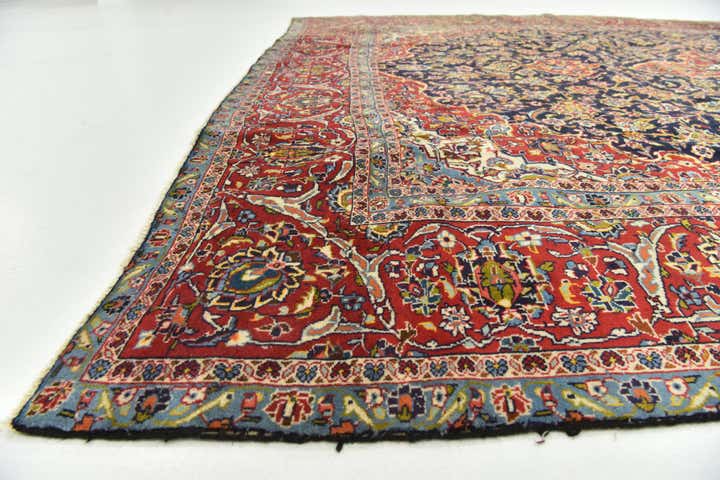 9' 4 x 13' Hand Knotted Kashan Persian Wool Rug