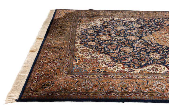 7' x 11' Hand Knotted Kashan Oriental Wool Rug