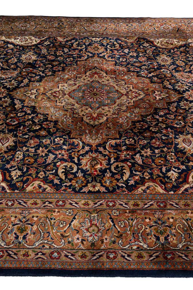 7' x 11' Hand Knotted Kashan Oriental Wool Rug
