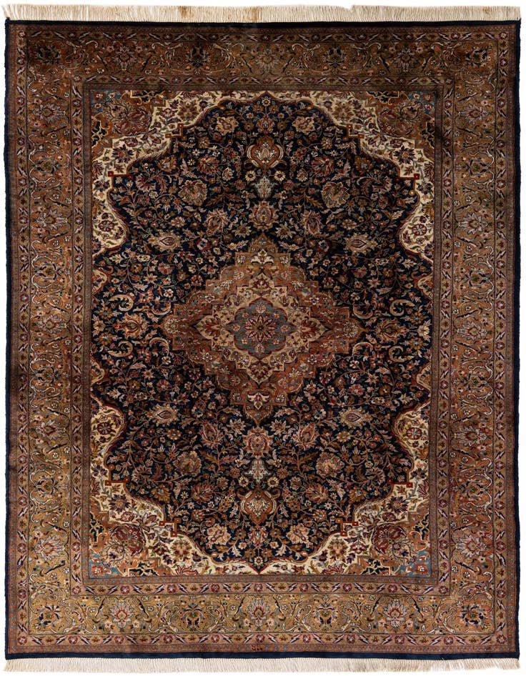 Detail image of 7' x 11' Hand Knotted Kashan Oriental Wool Rug