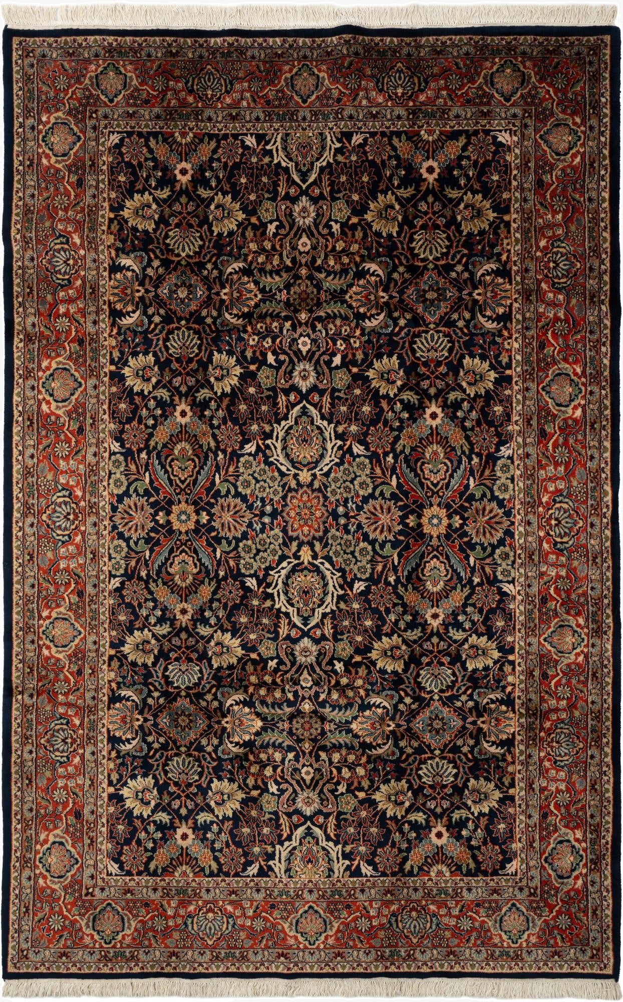 6' 6 x 10' Hand Knotted Kashan Oriental Wool Rug
