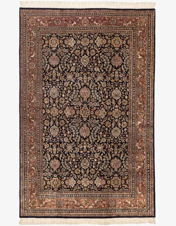 6' 4 x 9' 10 Hand Knotted Kashan Oriental Wool Rug