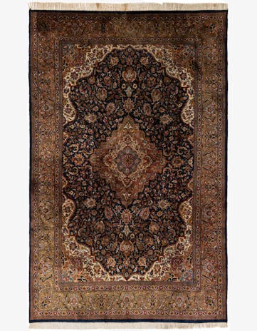 7' x 11' Hand Knotted Kashan Oriental Wool Rug