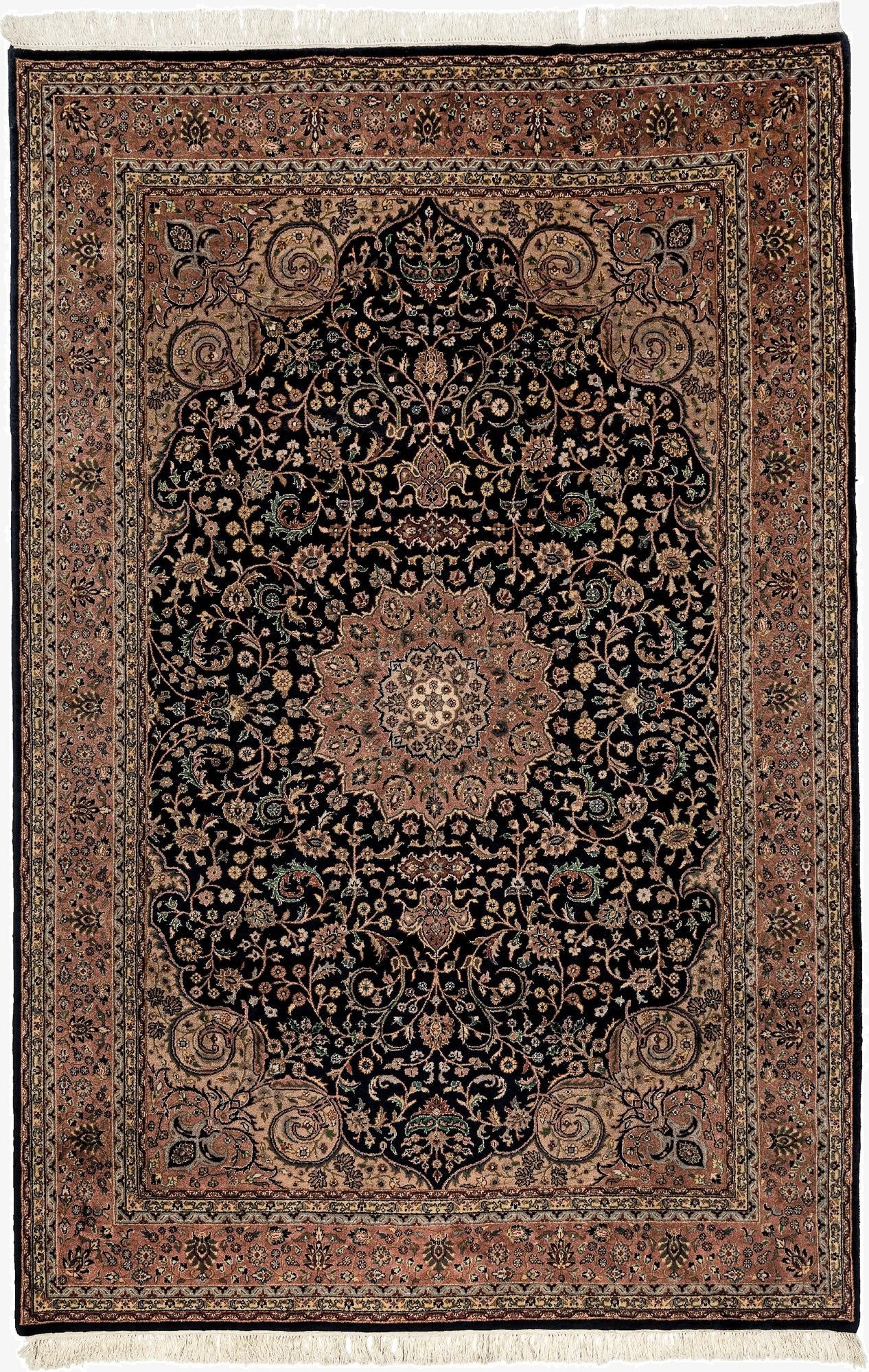 6' 7 x 10'  Hand Knotted Kashan Oriental Wool Rug
