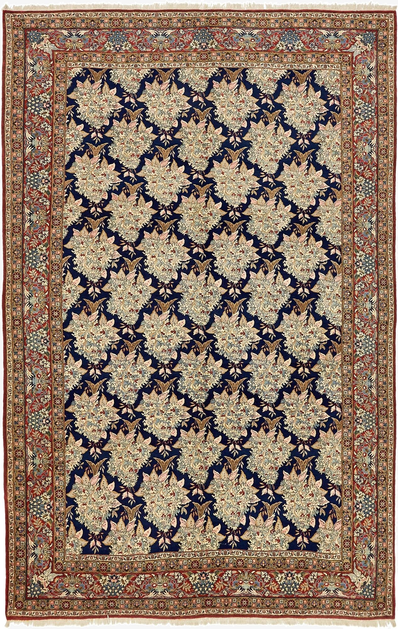 213cm x 325cm  Hand Knotted Kashan Persian Rug