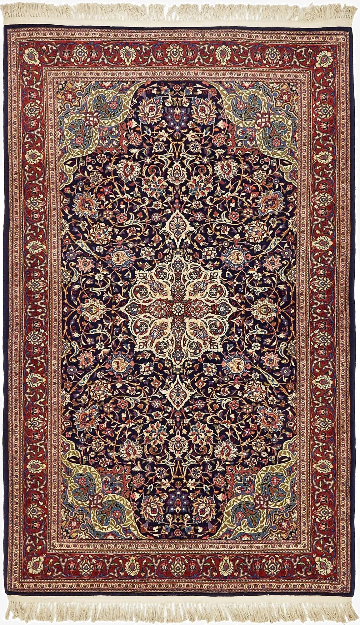 132cm x 218cm  Hand Knotted Kashan Persian Wool Rug