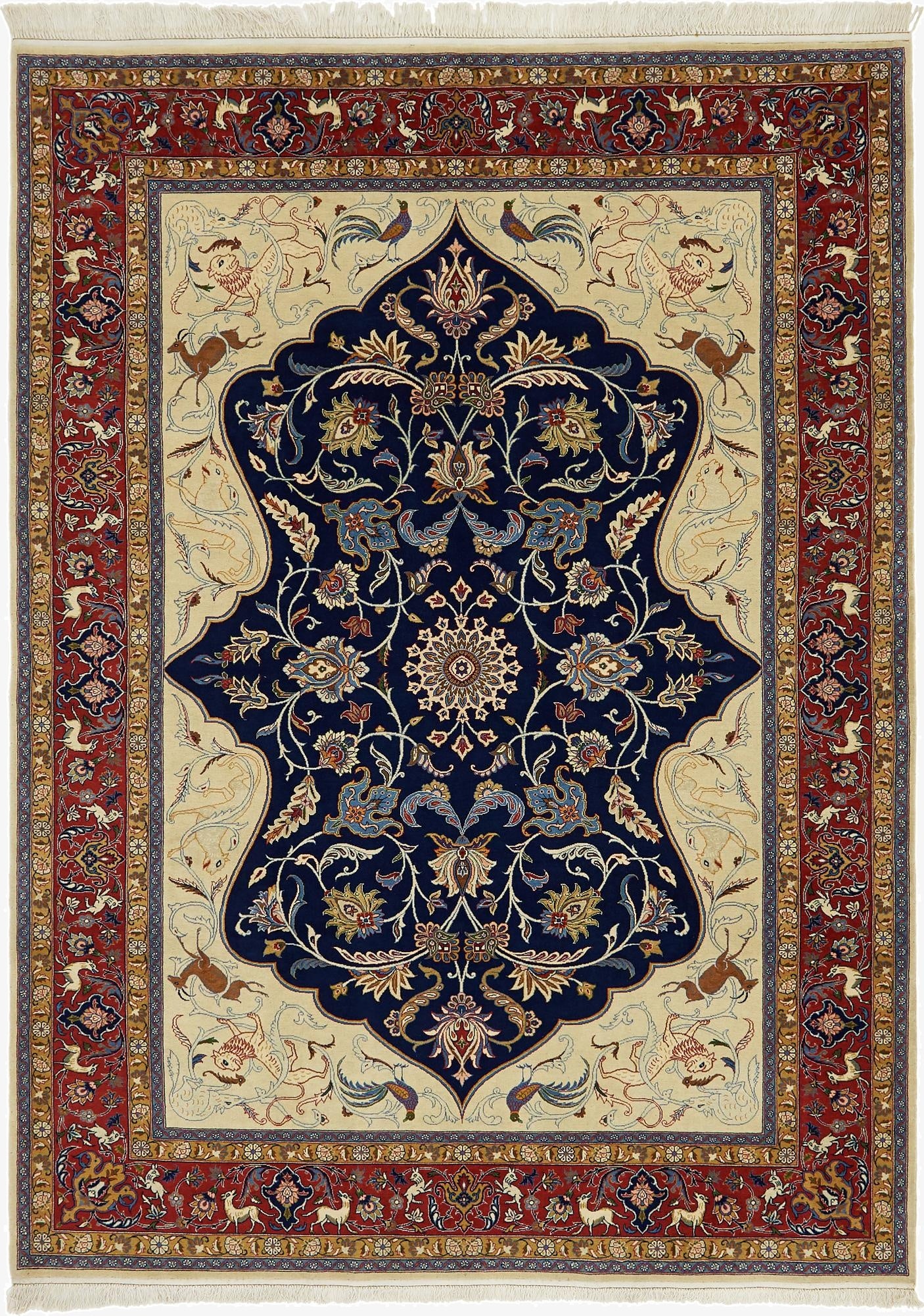 208cm x 290cm  Hand Knotted Kashan Persian Rug
