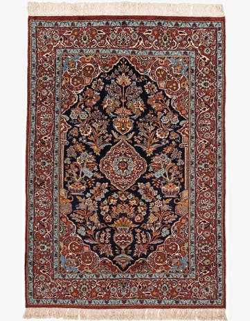 4' x 6' Hand Knotted Kashan Wool Rug