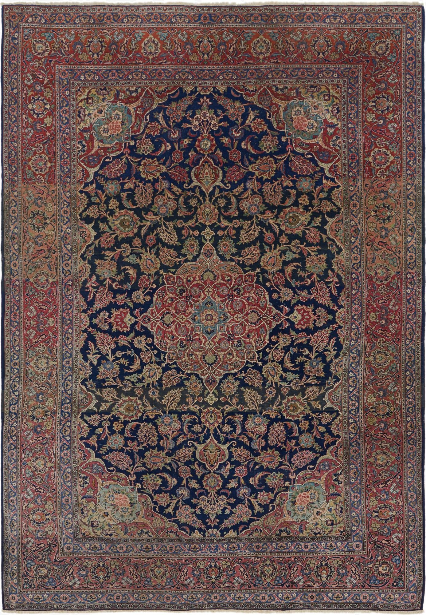 235cm x 353cm  Hand Knotted Kashan Persian Rug