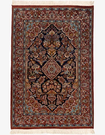 3' 10 x 5' 9 Hand Knotted Kashan Oriental Wool Rug
