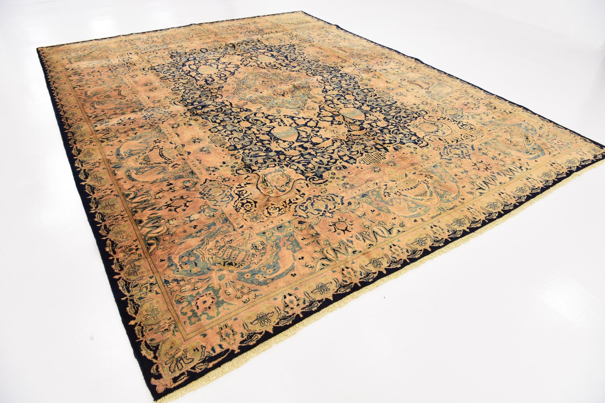9' 10 x 12' 8 Hand Knotted Kashmar Persian Wool Rug
