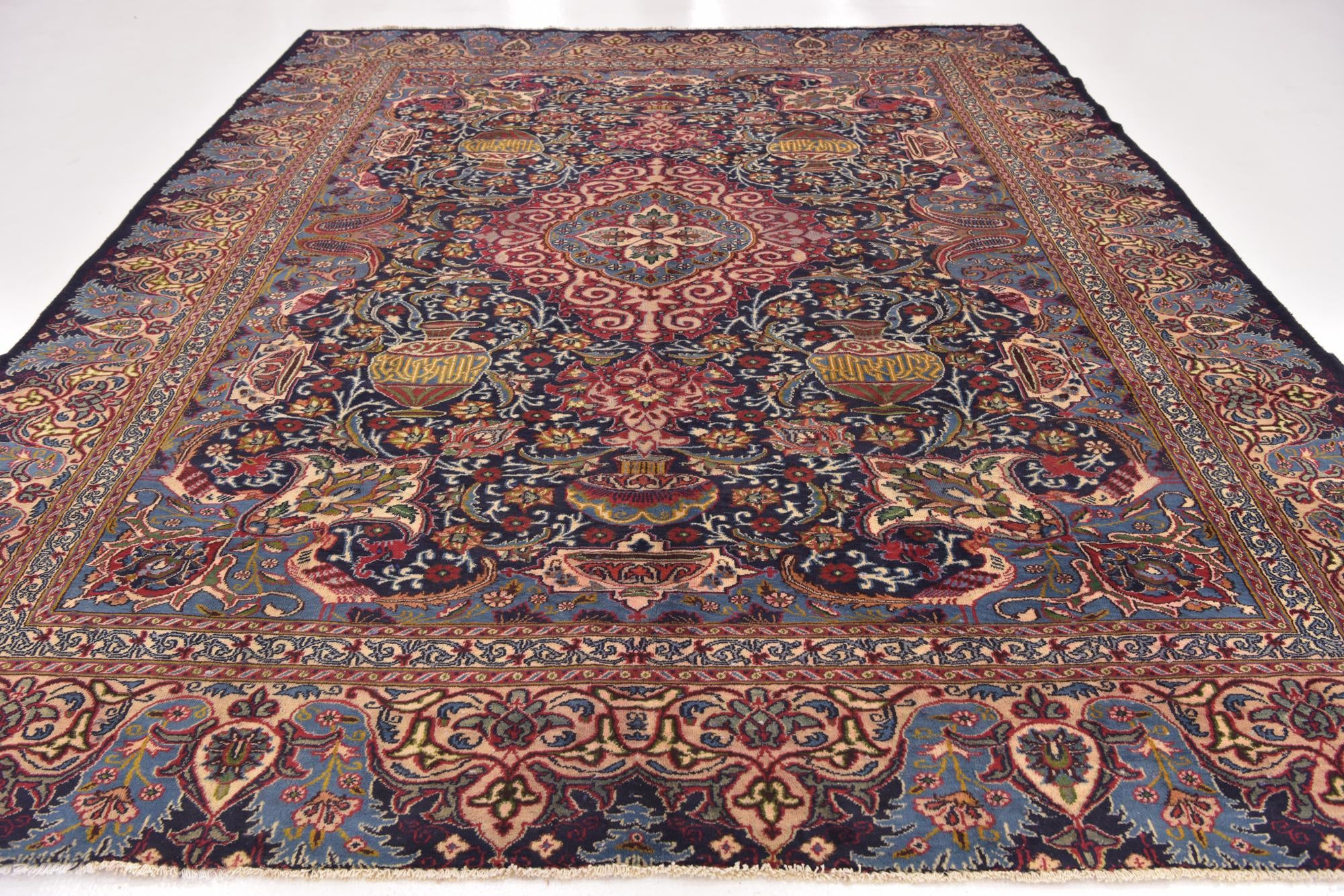 9' 9 x 12' 5 Hand Knotted Kashmar Persian Wool Rug
