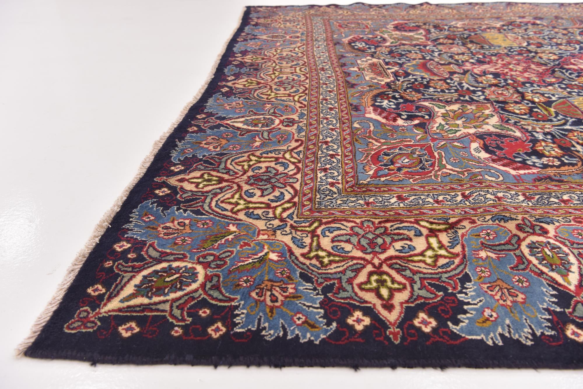 9' 9 x 12' 5 Hand Knotted Kashmar Persian Wool Rug