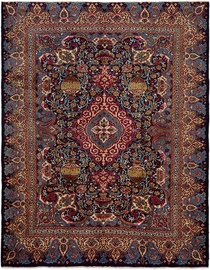 Detail image of 9' 9 x 12' 5 Hand Knotted Kashmar Persian Wool Rug