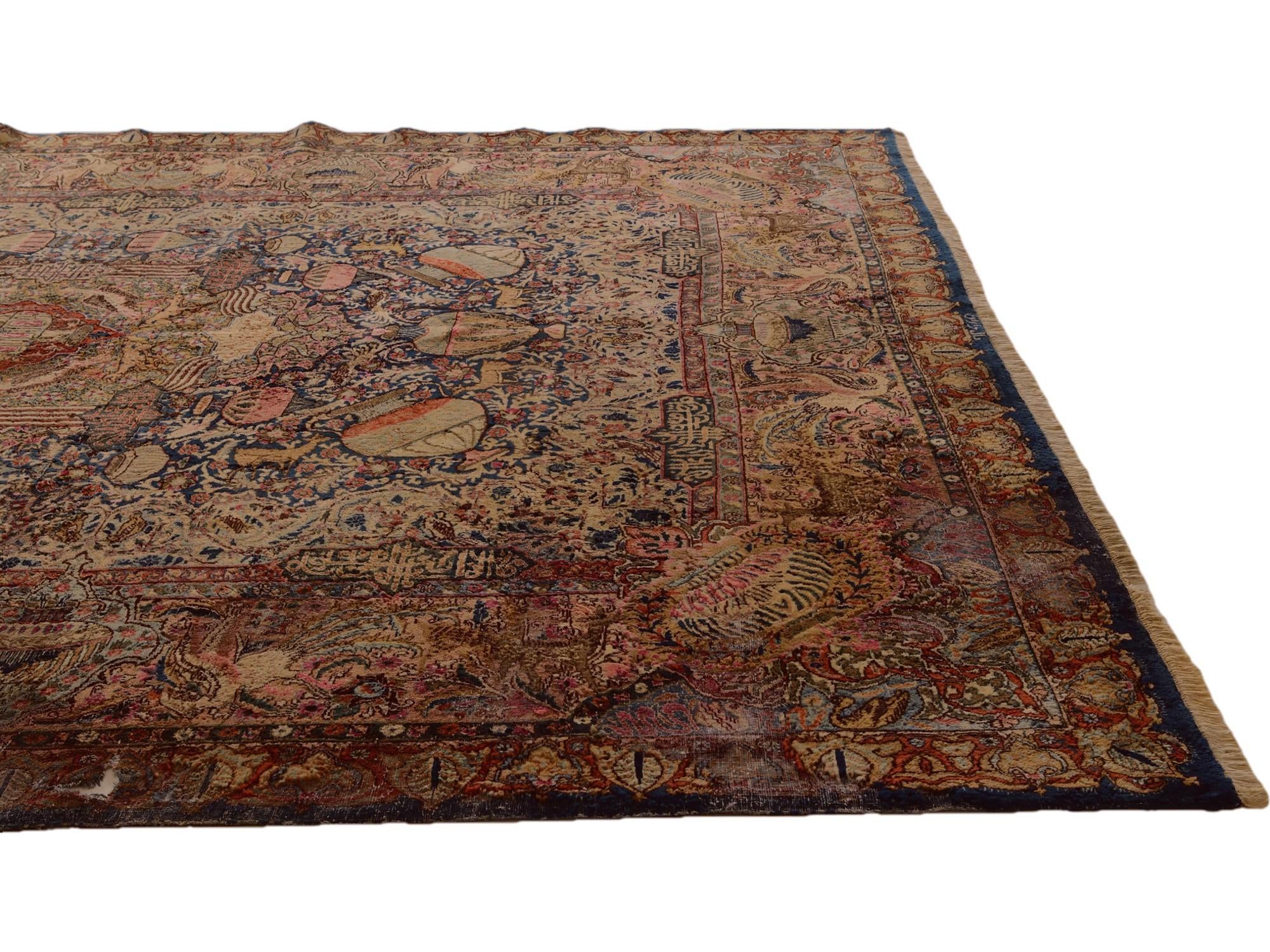 9' 8 x 12' 2 Hand Knotted Kashmar Persian Wool Rug