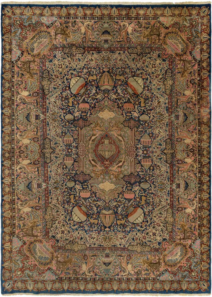 9' 8 x 12' 2 Hand Knotted Kashmar Persian Wool Rug