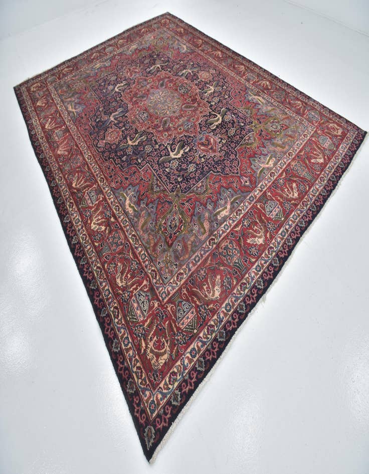 Detail image of 9' 8 x 12' 6 Hand Knotted Kashmar Persian Wool Rug