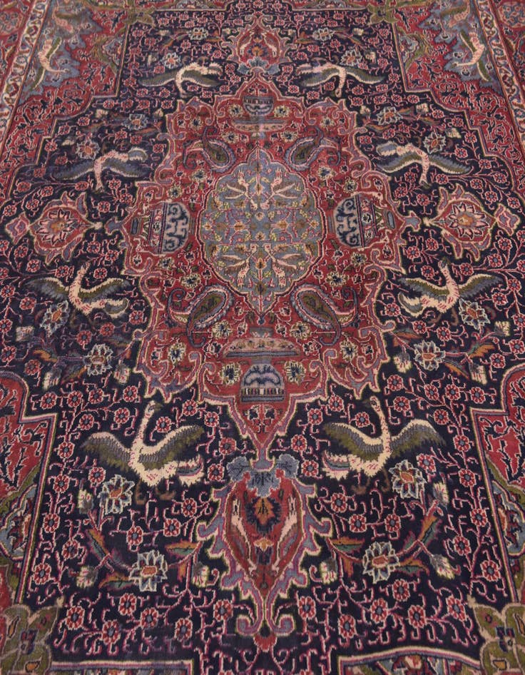 Detail image of 9' 8 x 12' 6 Hand Knotted Kashmar Persian Wool Rug