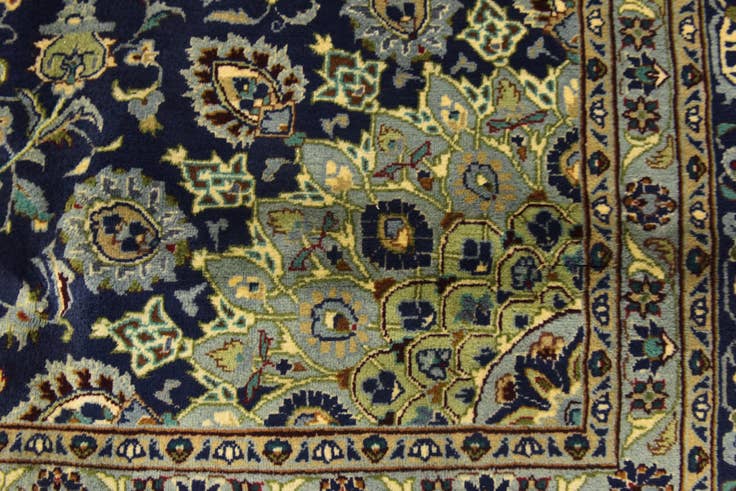 Detail image of 9' 10 x 12' 6 Hand Knotted Kashmar Persian Wool Rug