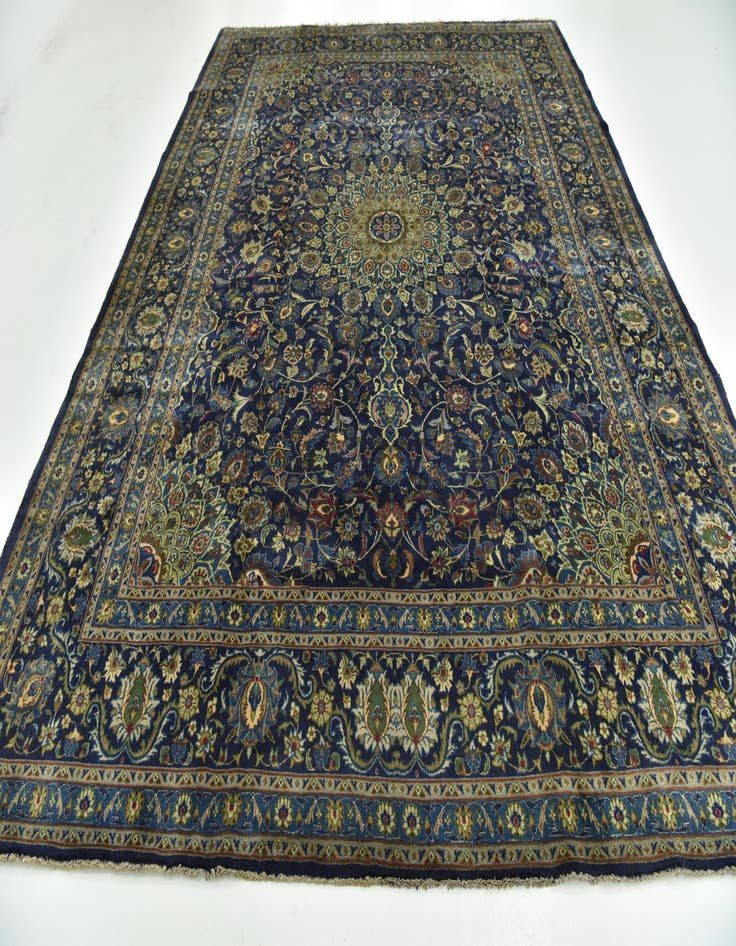 Detail image of 9' 10 x 12' 10 Hand Knotted Kashmar Persian Wool Rug