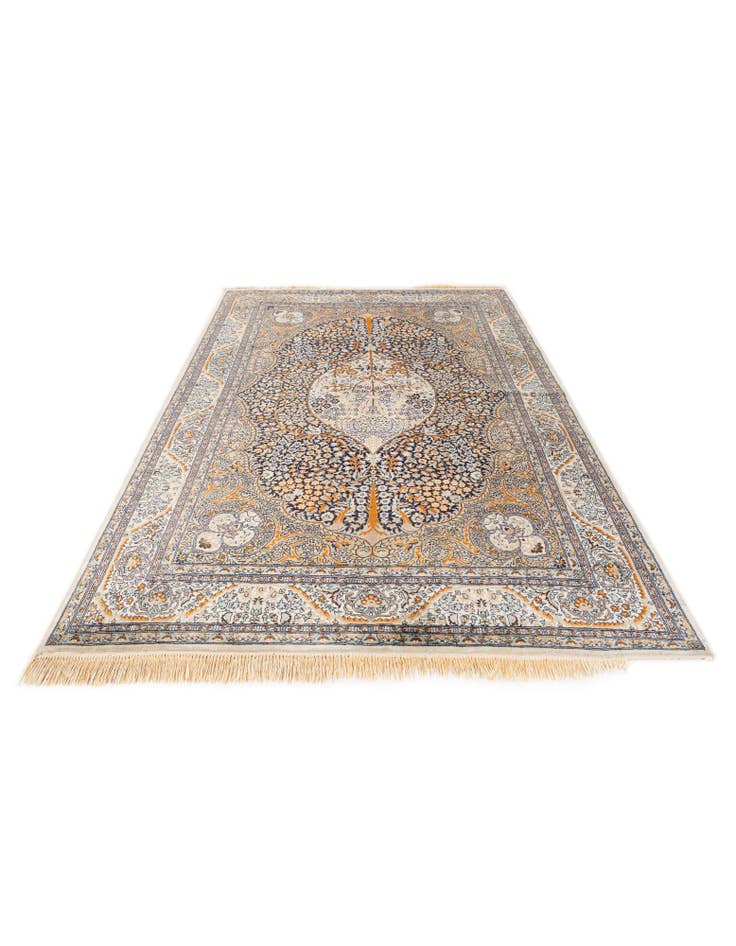 Detail image of 4' 8 x 7' 9  Hand Knotted Kashmir Oriental Wool Rug