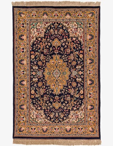 4' 4 x 6' 7 Hand Knotted Kashmir Oriental Wool Rug