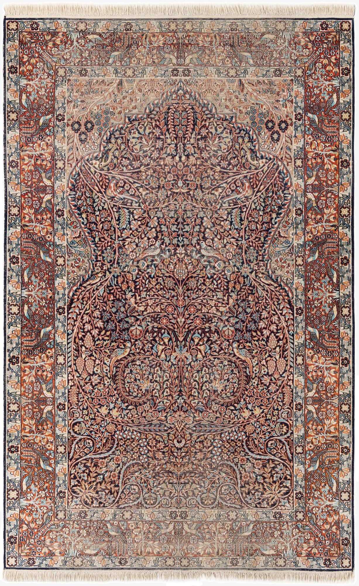 5' x 8'  Hand Knotted Kashmir Oriental Wool Rug