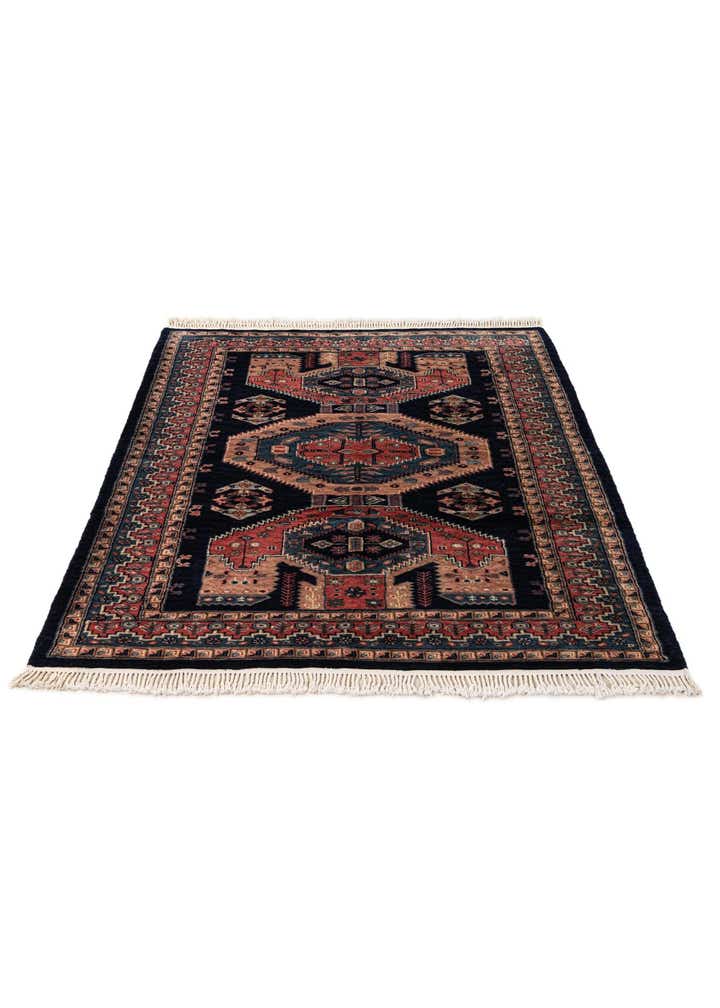 4' 3 x 5' 8 Hand Knotted Kazak Oriental Wool Rug