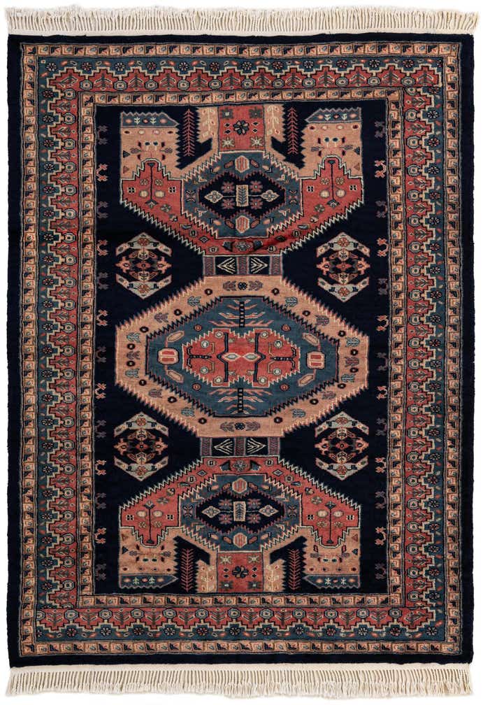 4' 3 x 5' 8 Hand Knotted Kazak Oriental Wool Rug