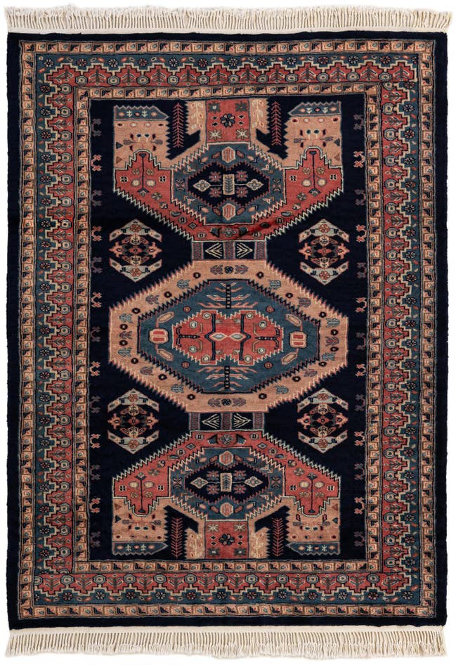 Detail image of 4' 3 x 5' 8 Hand Knotted Kazak Oriental Wool Rug