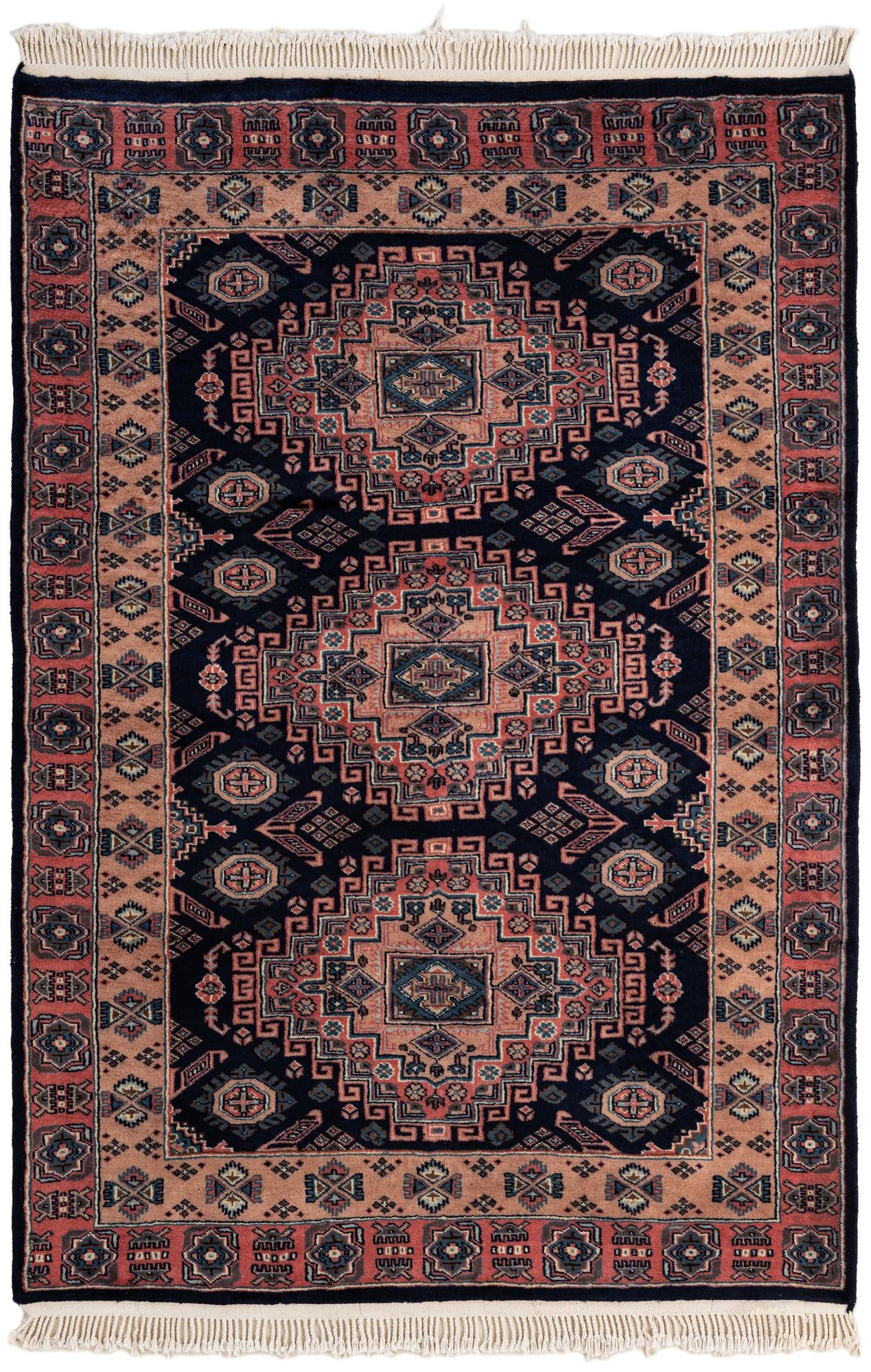 4' 1 x 6'  Hand Knotted Kazak Oriental Wool Rug
