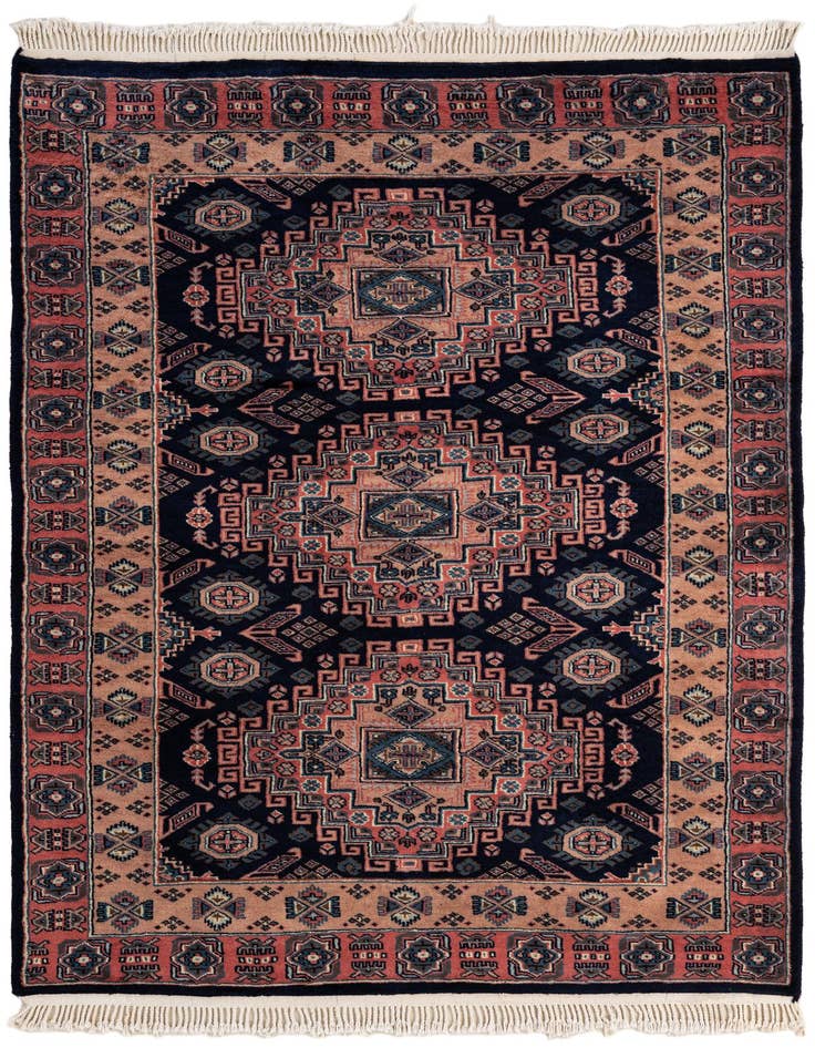 Detail image of 4' 1 x 6' Hand Knotted Kazak Oriental Wool Rug