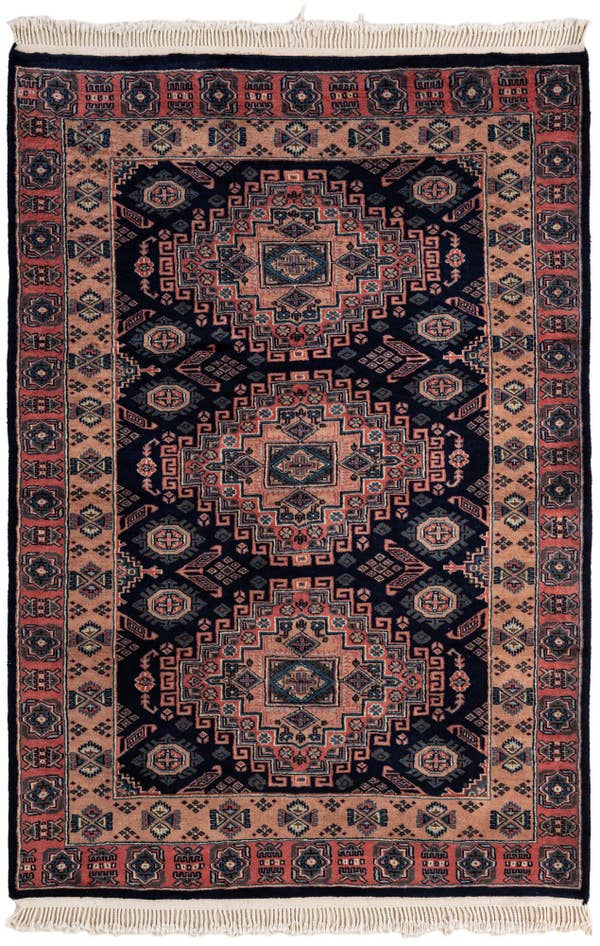 Detail image of 4' 1 x 6' Hand Knotted Kazak Oriental Wool Rug