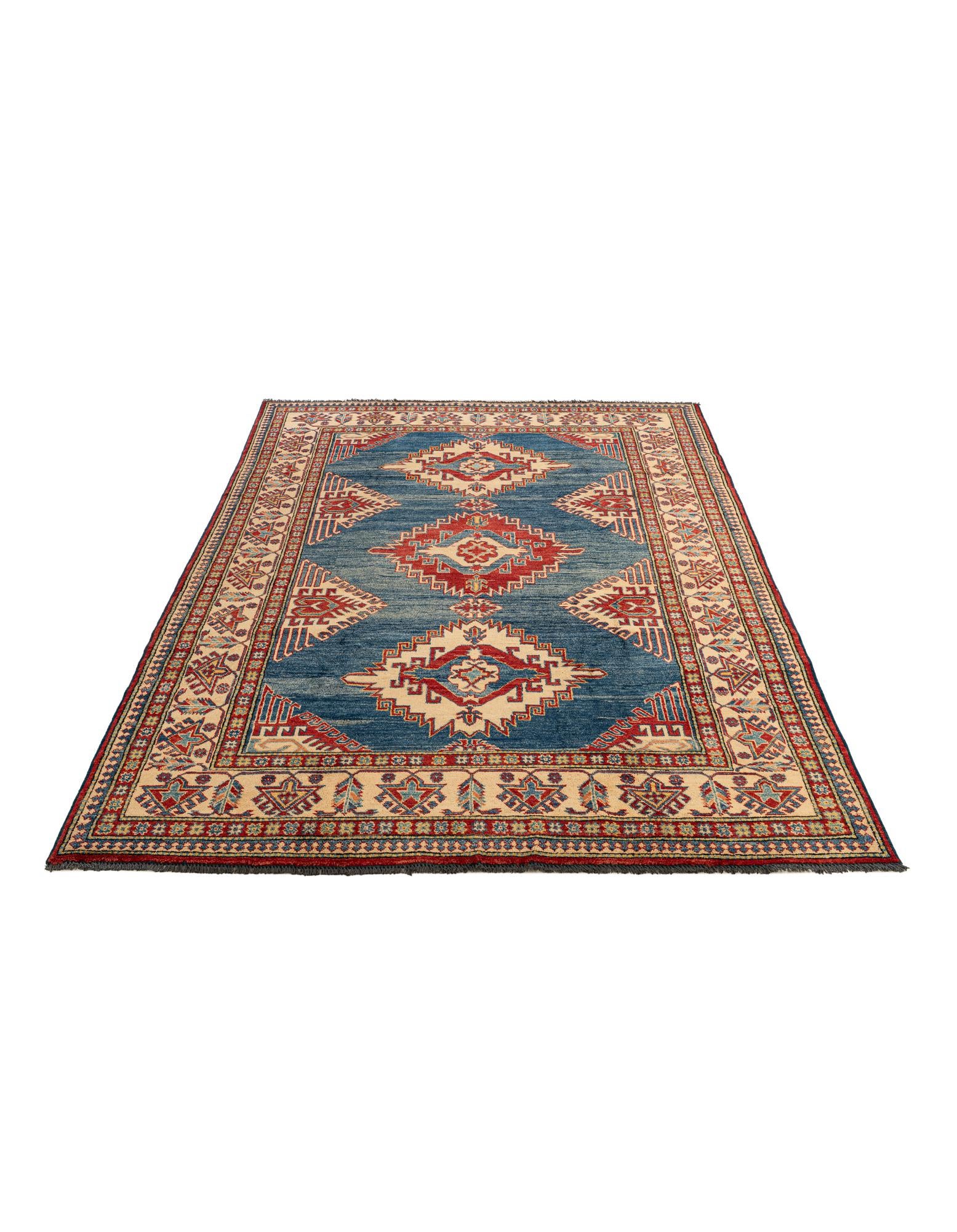6' 3 x 8' 11 Hand Knotted Kazak Wool Rug
