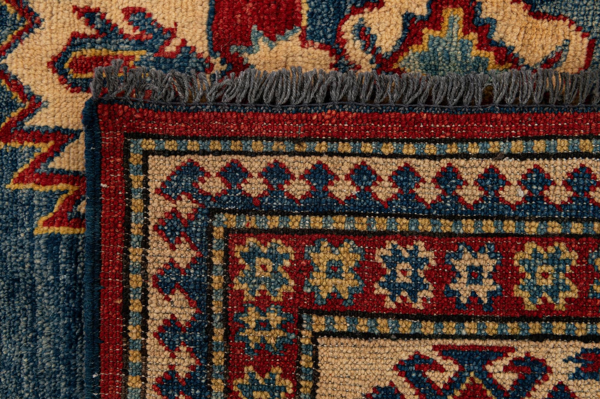 6' 3 x 8' 11 Hand Knotted Kazak Wool Rug