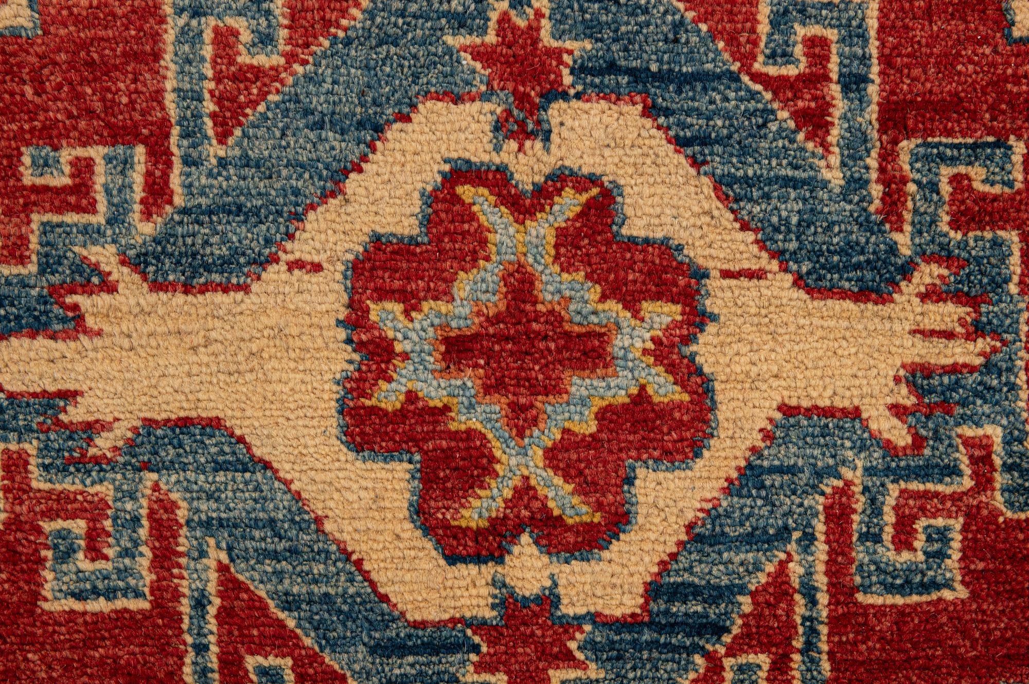 6' 3 x 8' 11 Hand Knotted Kazak Wool Rug