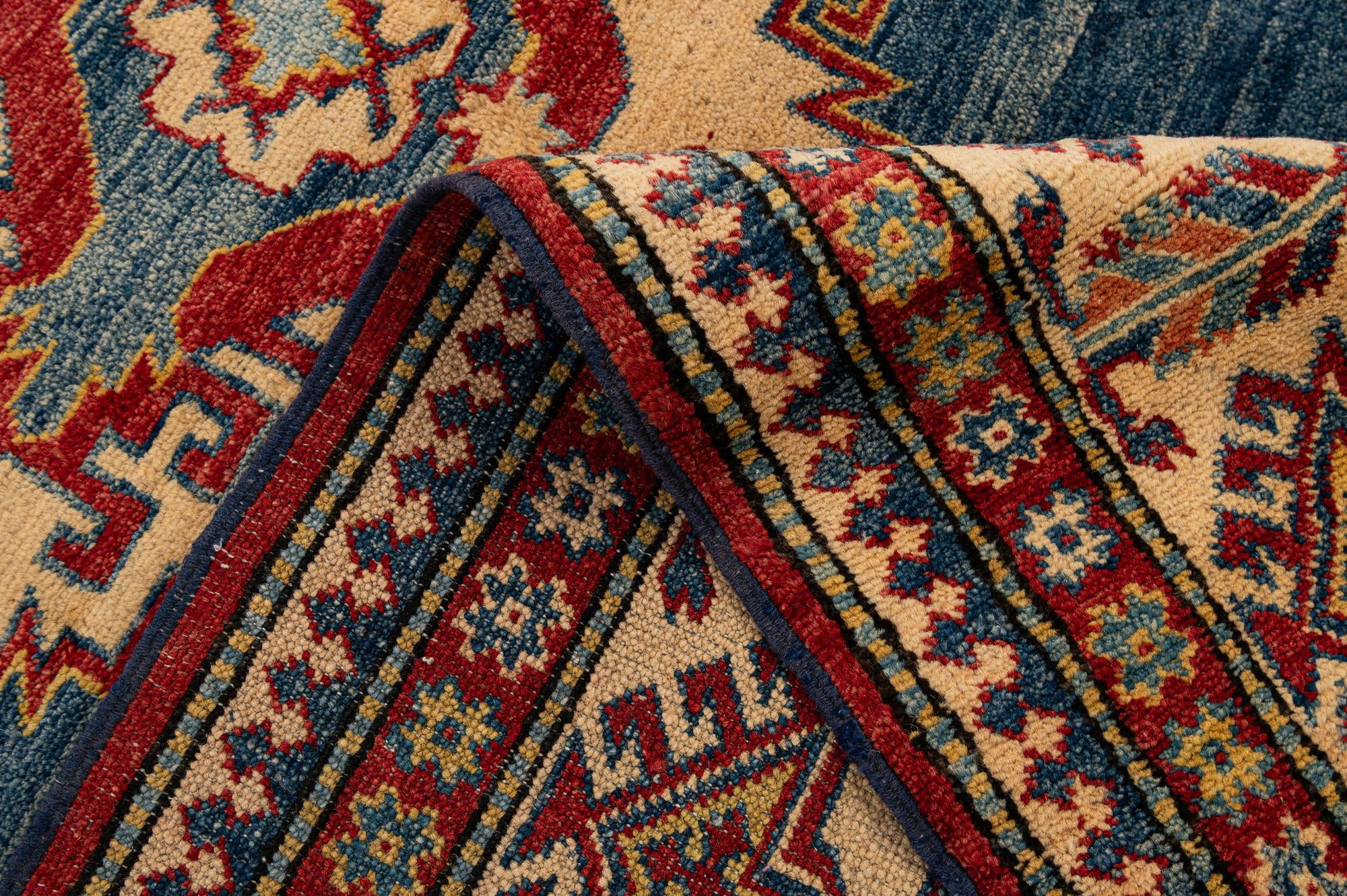 6' 3 x 8' 11 Hand Knotted Kazak Wool Rug