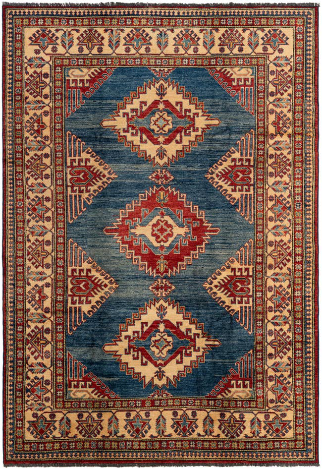 Detailansicht von 190cm x 270cm Handgeknüpft Kazak Wolle Teppich