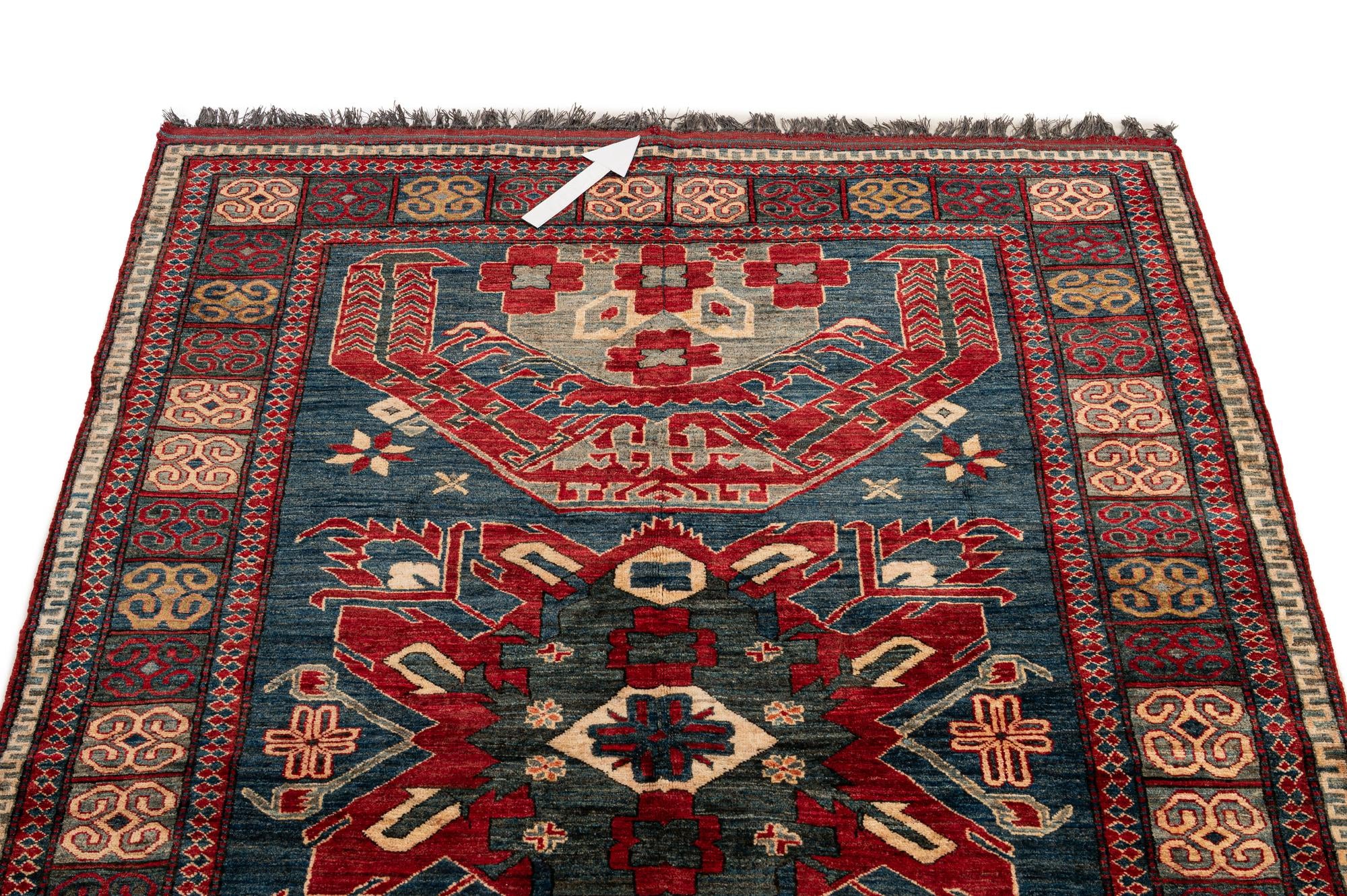 5' x 6' 11 Hand Knotted Kazak Wool Rug