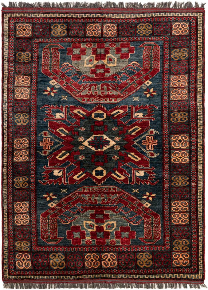 Detail image of 5' x 6' 11 Hand Knotted Kazak Wool Rug