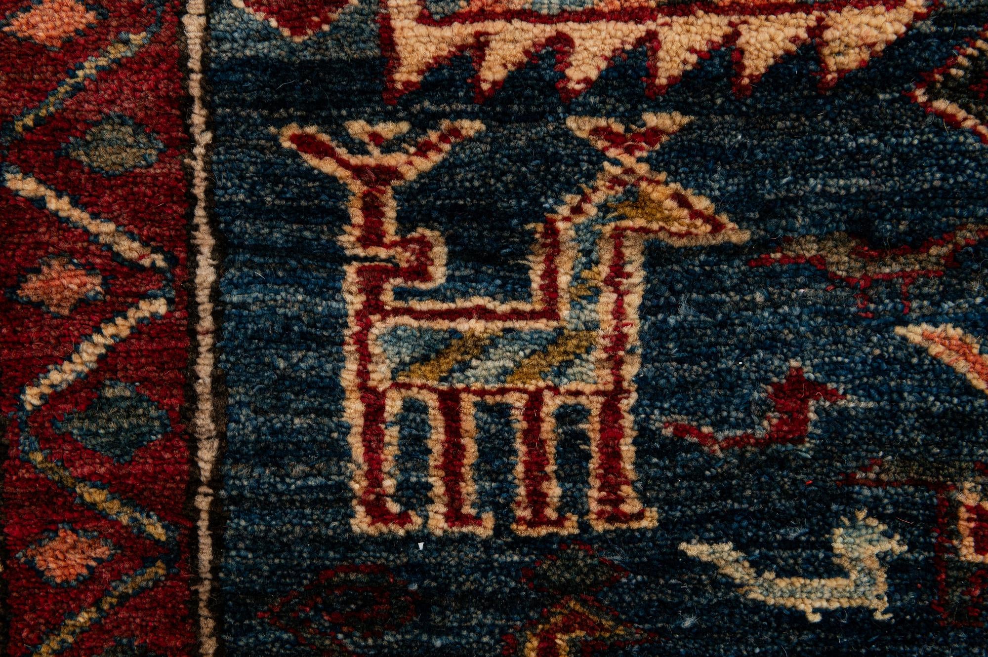 5' 1 x 6' 10 Hand Knotted Kazak Wool Rug